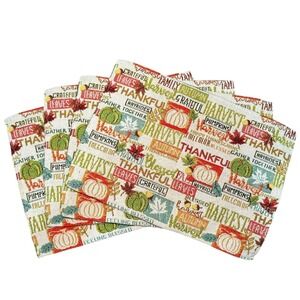 Fall Autumn Thanksgiving Woven Placemats set of 4 - 17"x12"